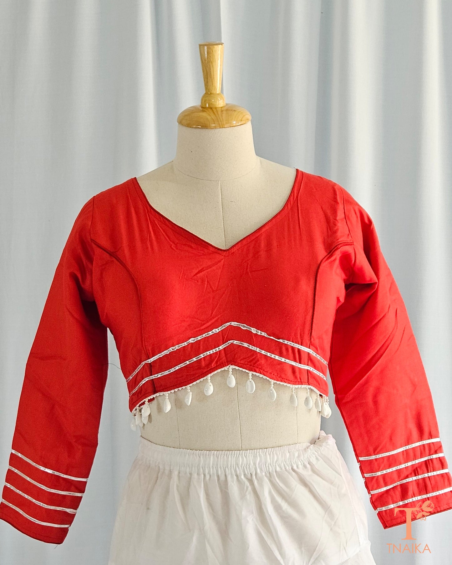 Festive Cowry Blouse - Red