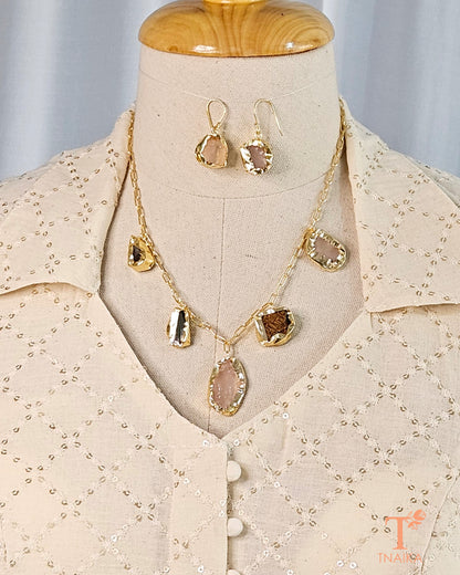 Statement Stone Necklace Set