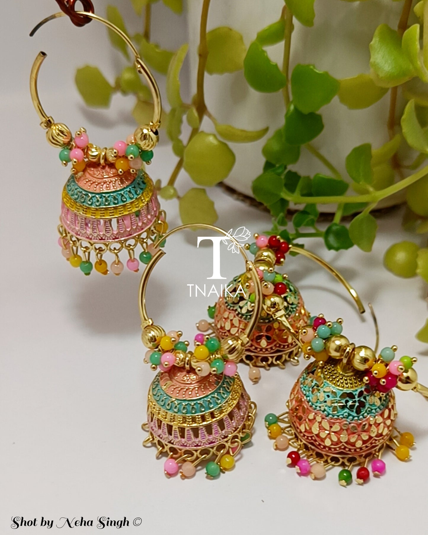 Multi Jhumki Earrings