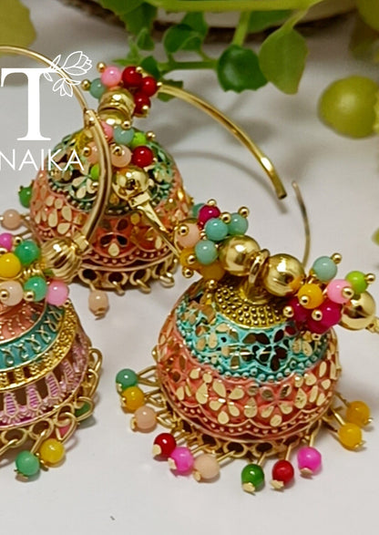 Multi Jhumki Earrings