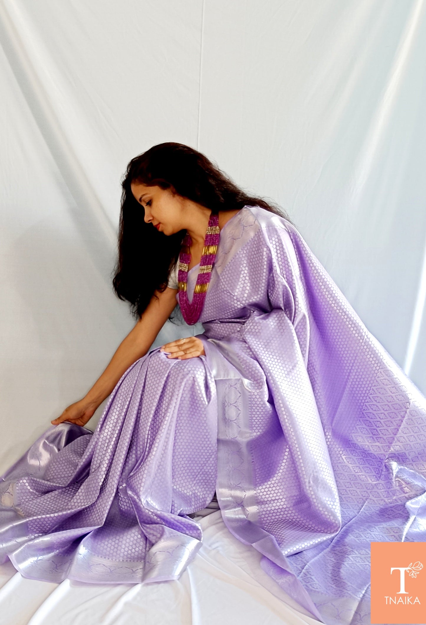 Silk Lavender Zari Tapestry Saree