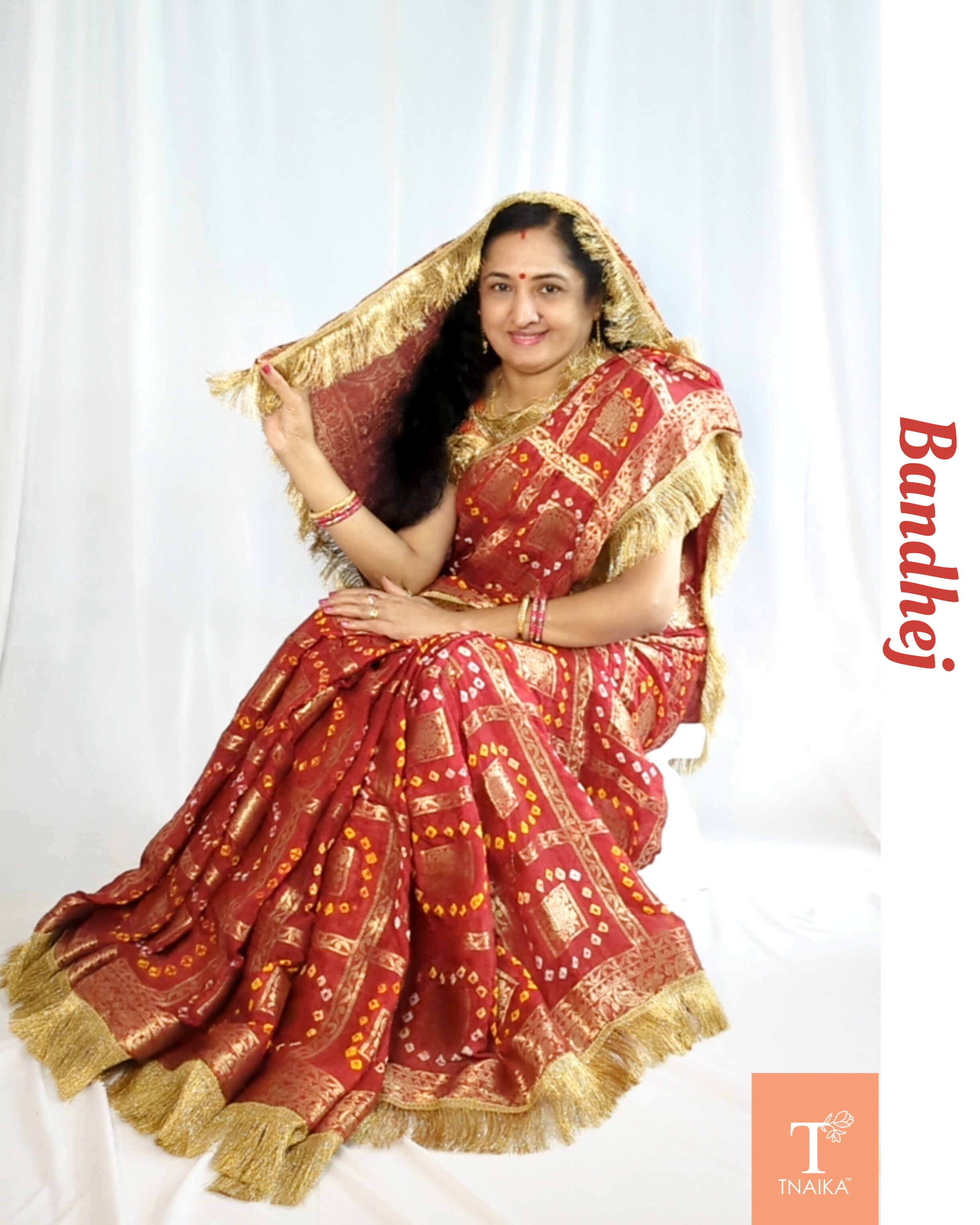 Bandhani Dulhan Saree Tnaika