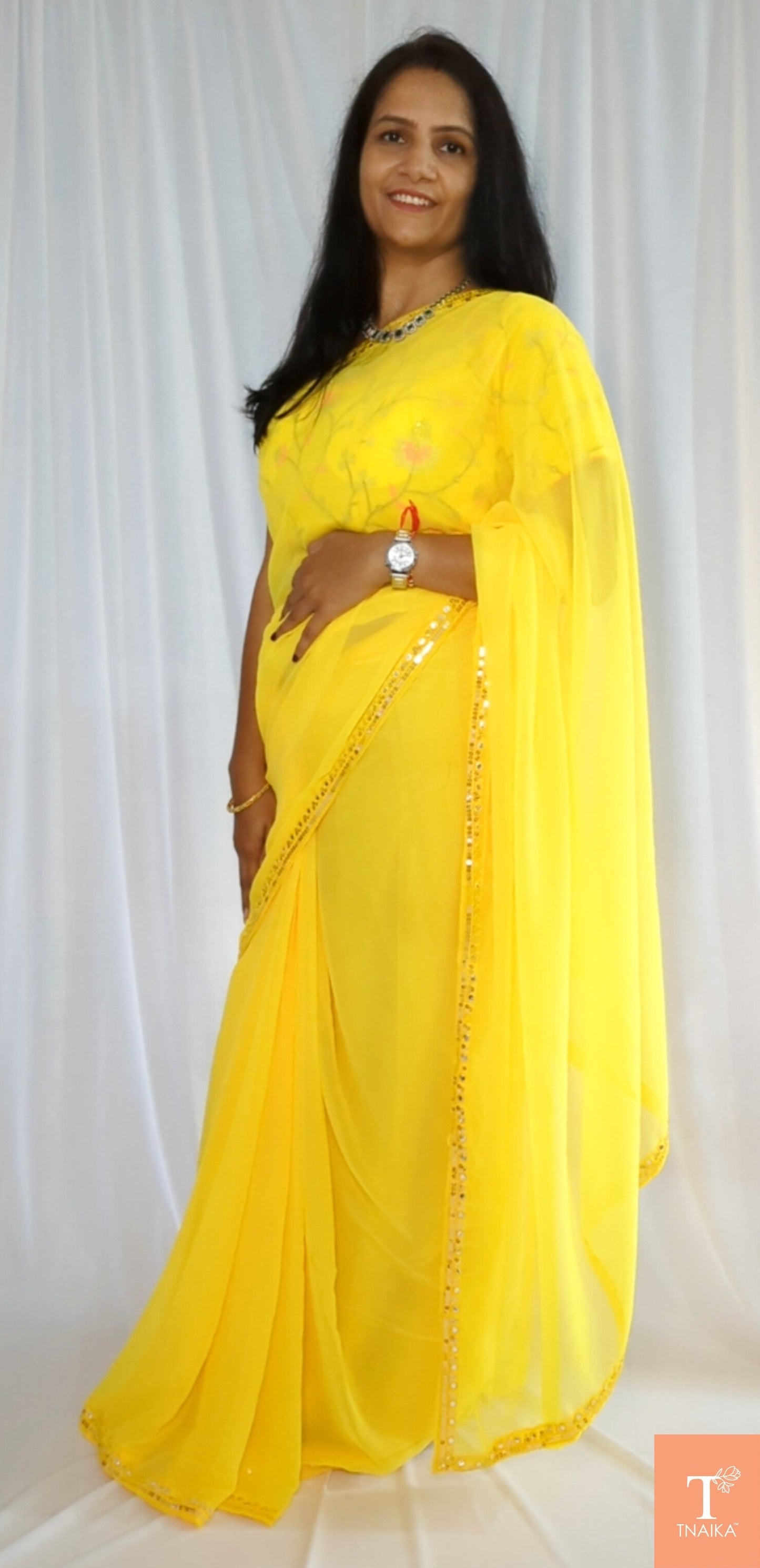 Georgette Haldi Saree