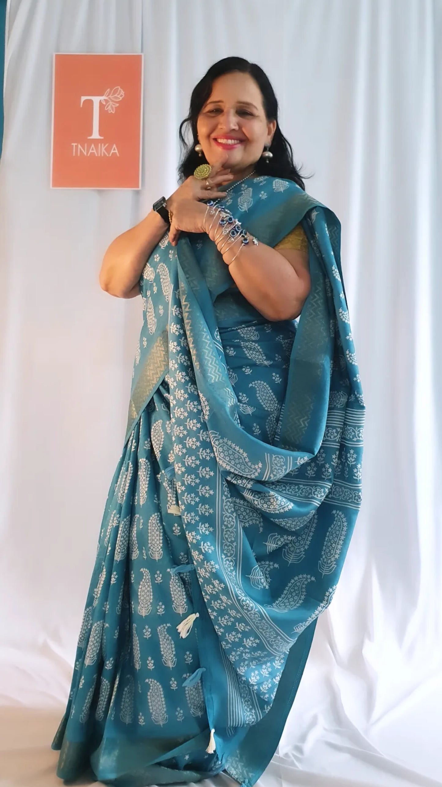 Crepe Ocean Saree