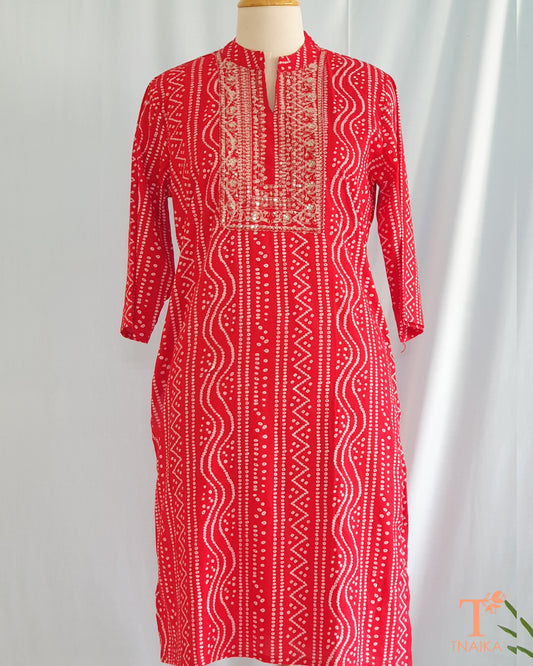 Cotton Bandhani Kurti