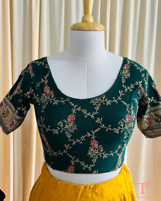 Festive FoilFit Blouse - Green