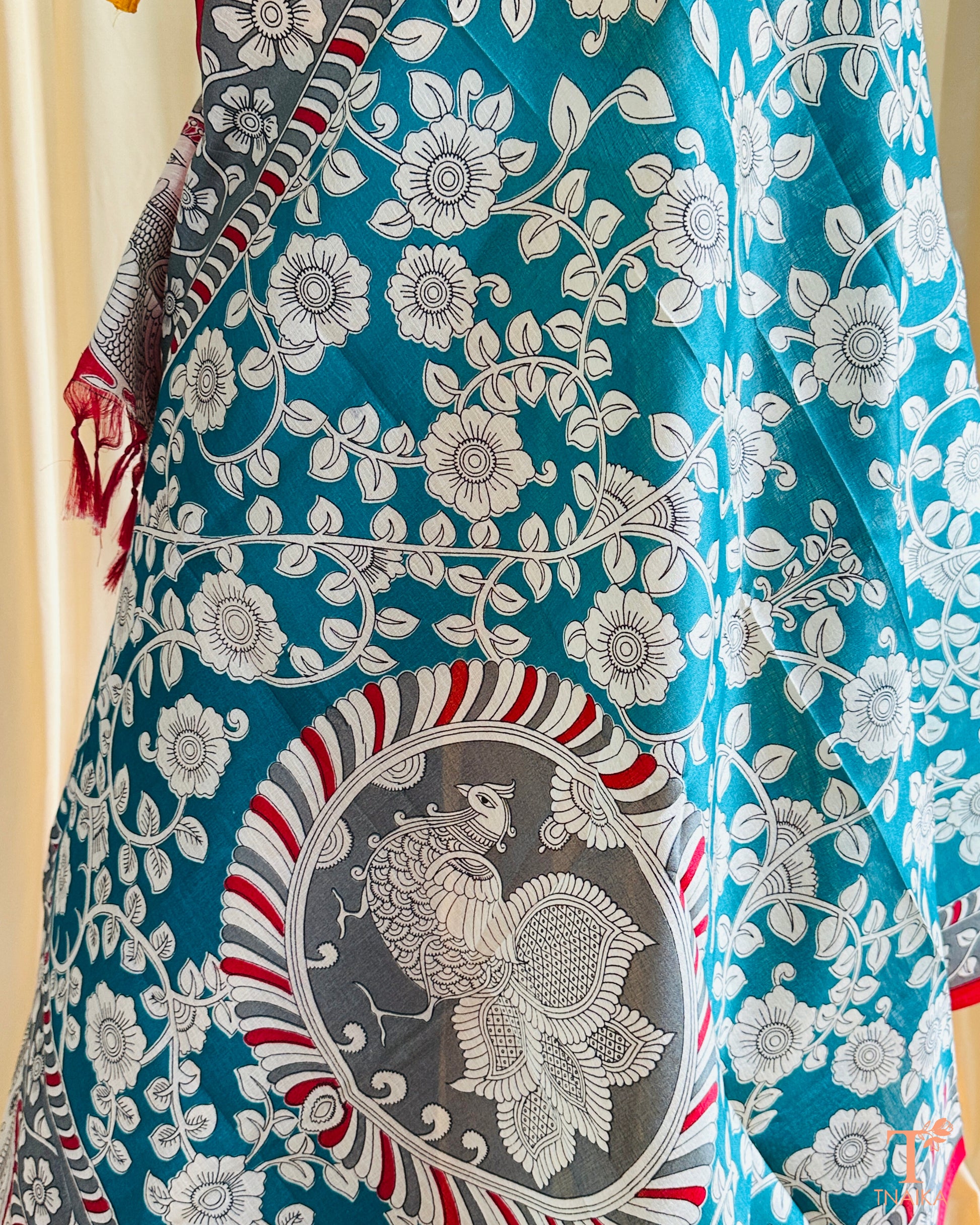 Elegant silk-polyester blend dupatta featuring traditional prints for versatile styling with kurtas and suits
