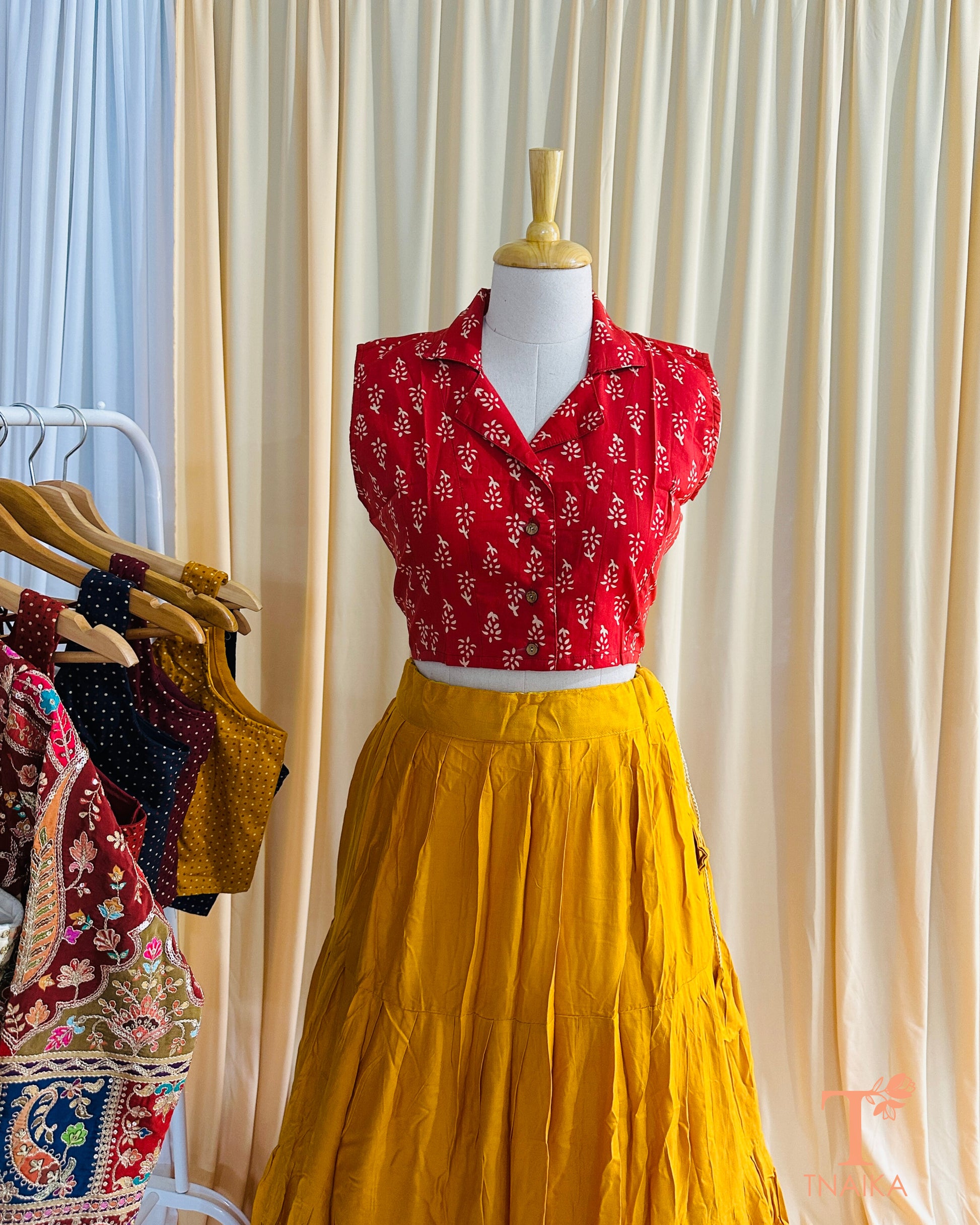 Indira Hand Block Printed Collar Blouse