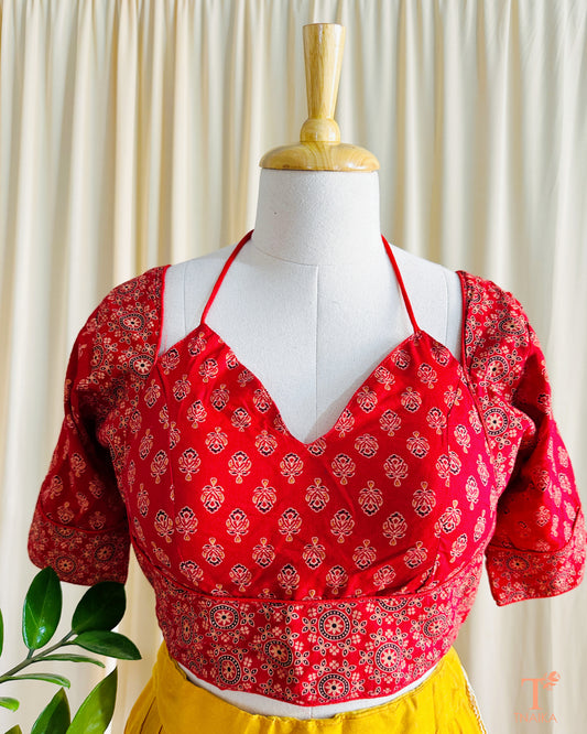 Mumtaz Ajrakh Blouse - Red