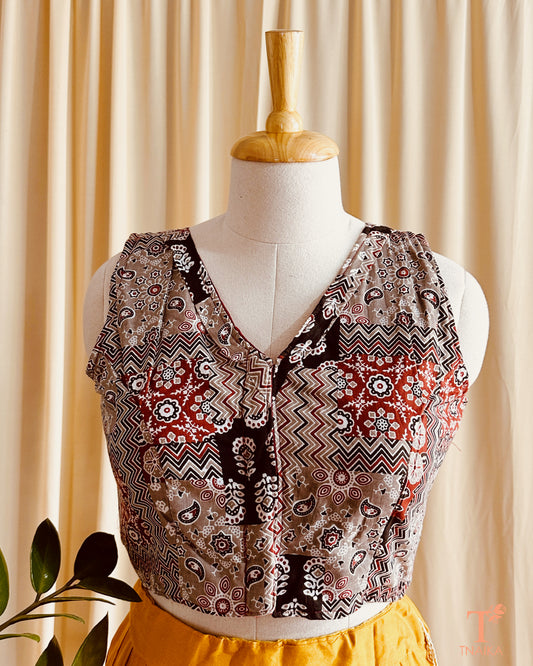 Desert Bloom Ajrakh Blouse