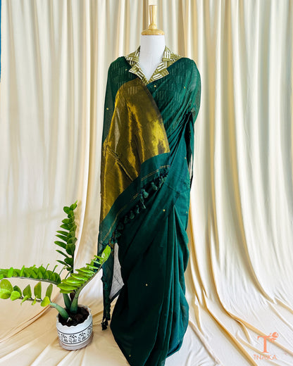Cotton Regal Saree - Green