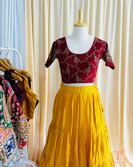 Comfort-fit stretchable blouse offering flexibility and style for ethnic wear