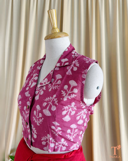 Sringaar Hand Block Printed Collar Blouse