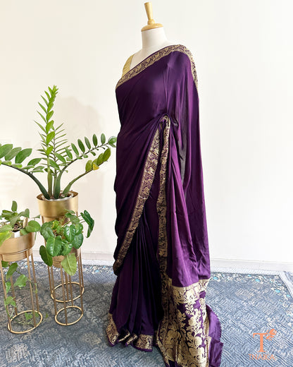 Soft modal saree with woven pallu work