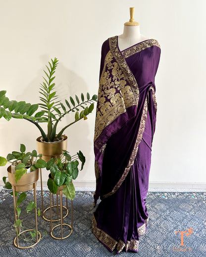 Nakshi Modal Silk Saree - Purple
