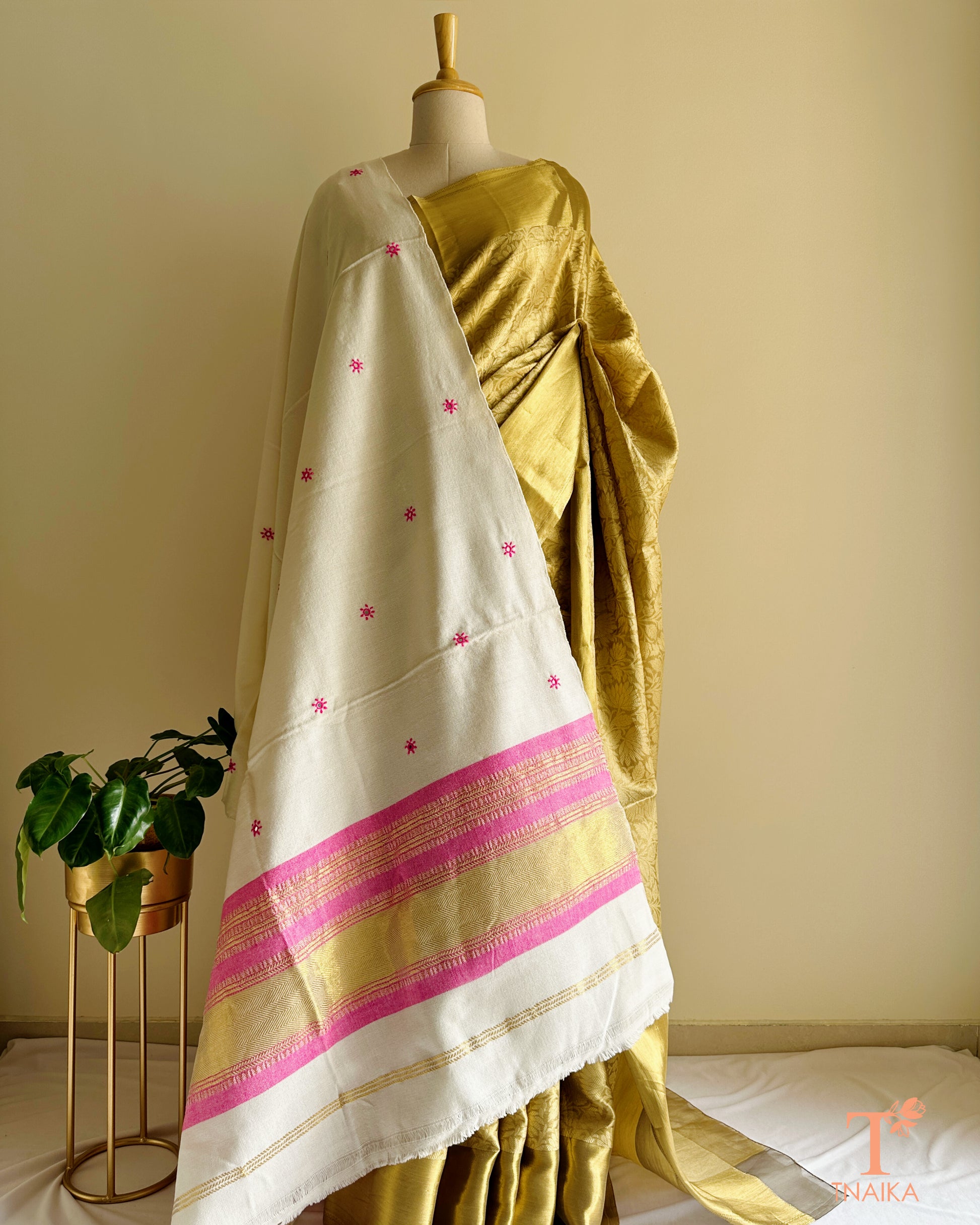 Winter stole with Kutchi hand embroidery and real mirror highlights