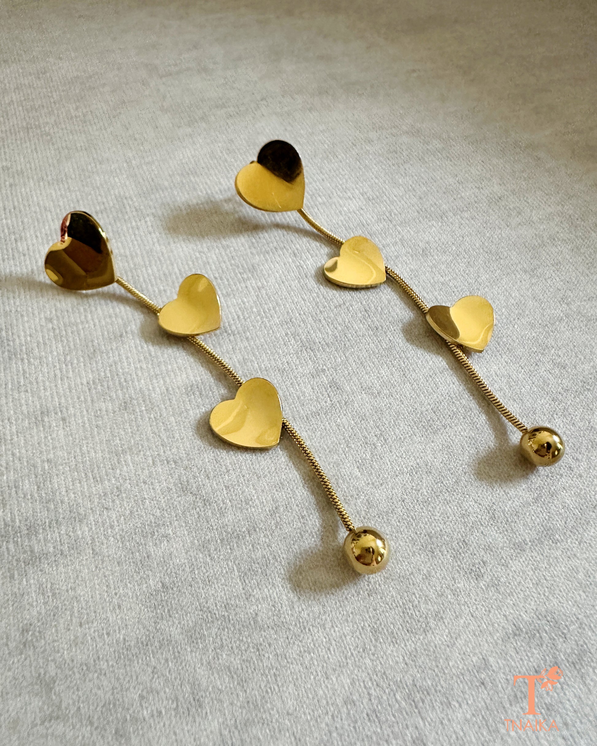 Elegant anti tarnish heart drop earrings for daily and festive wear