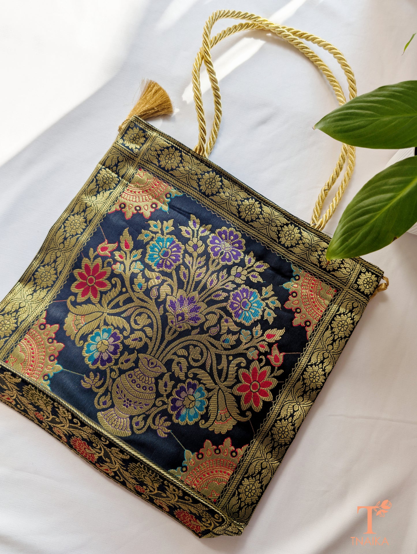 Banarasi purse with traditional zari weave for festive and wedding wear