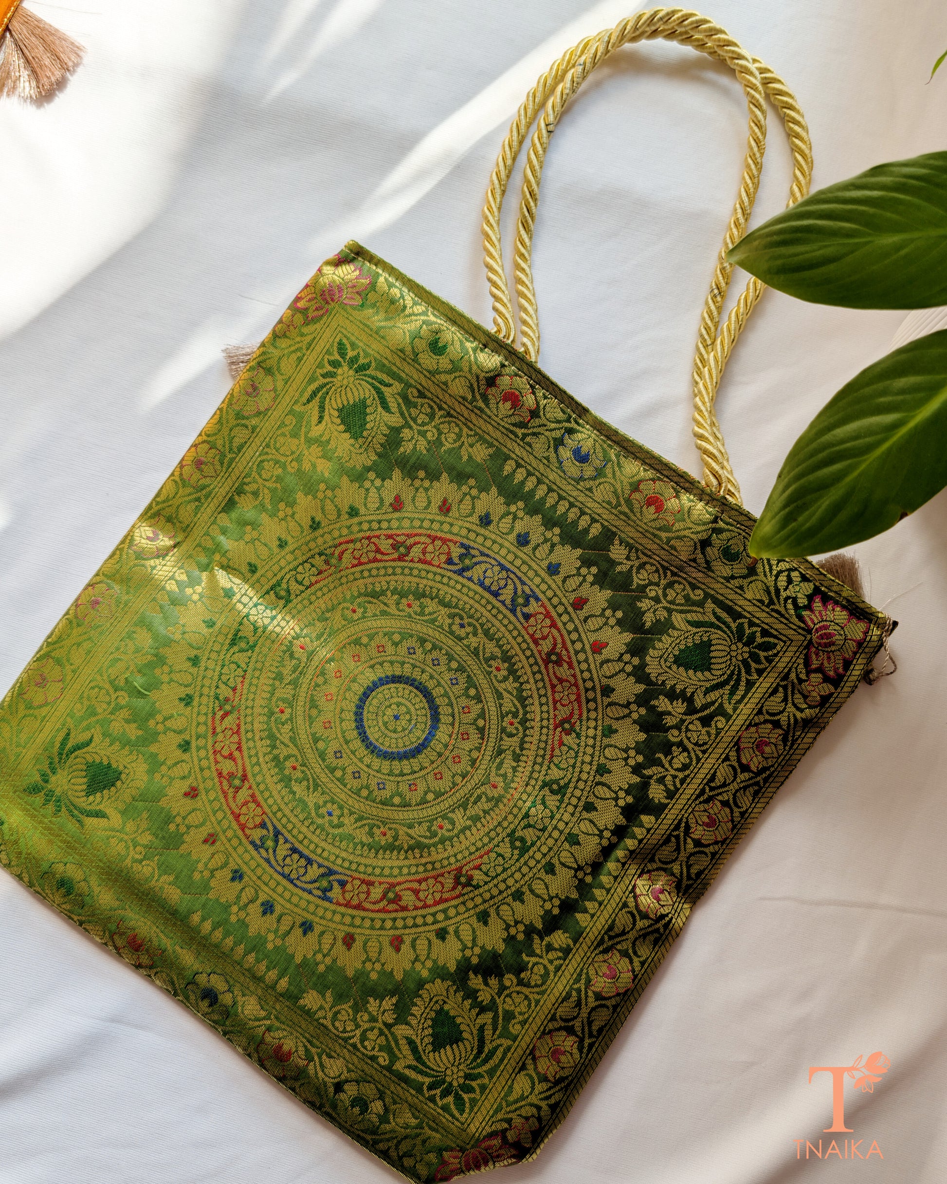 Banarasi purse with traditional zari weave for festive and wedding wear