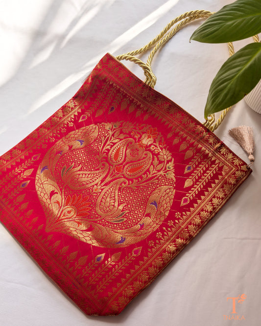 Wedding-ready Banarasi bag with traditional Indian craftsmanship