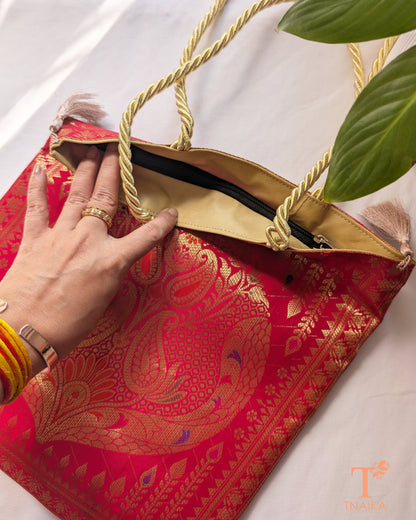 Luxurious Banarasi purse ideal for festive and cultural celebrations