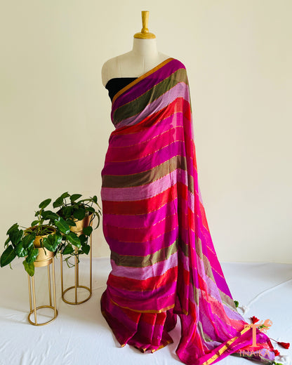 Multicolor mul cotton saree with soft lightweight drape, perfect for daily wear and summer styling.