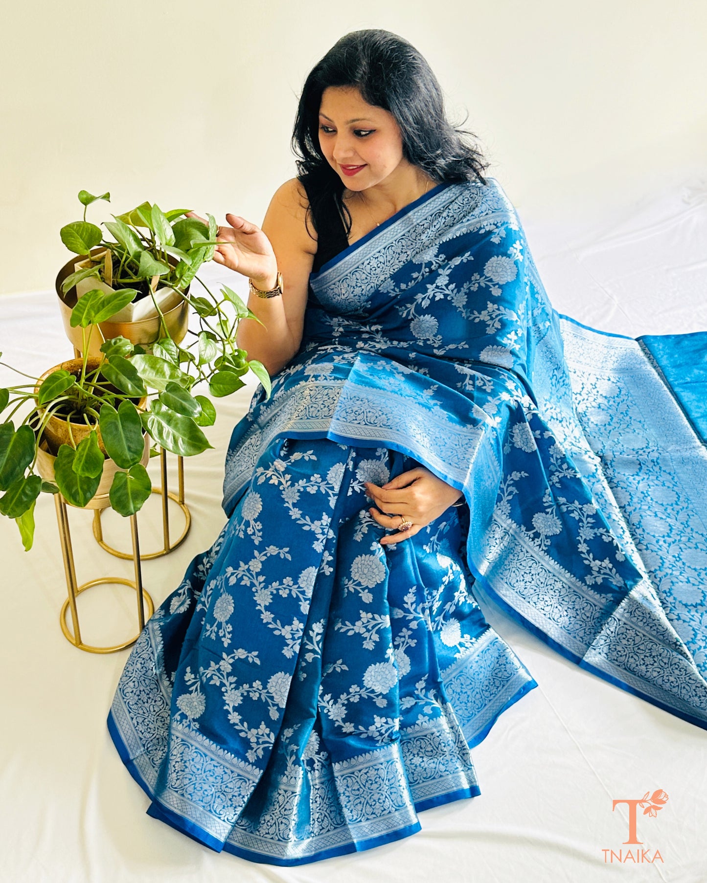 Detailed border and body design of Banarasi silk saree