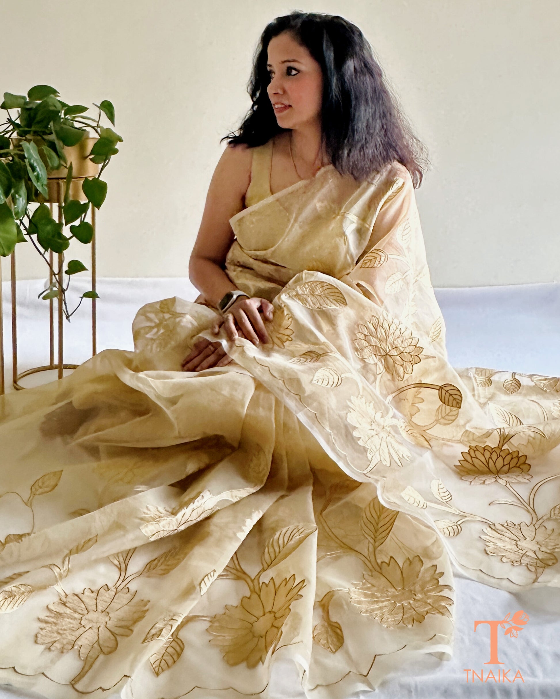 Designer kora organza saree for festive wear