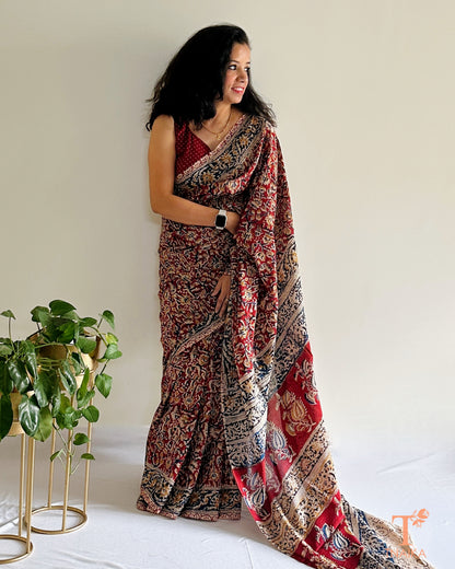 Chennur Silk Avantika Kalamkari Saree