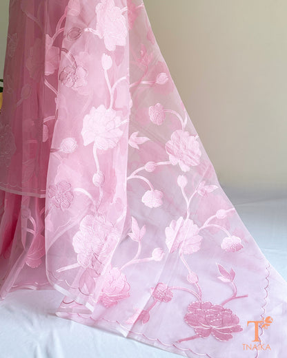 Designer kora organza saree for festive wear