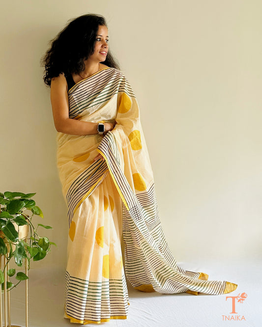 Cotton Surya Polka Handcrafted Saree