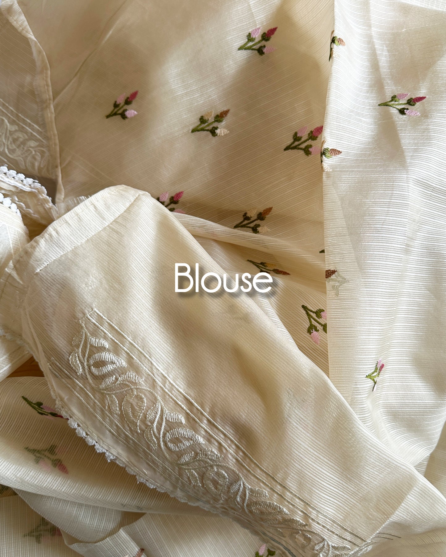 Kota Silk Gulbuta Ivory Saree