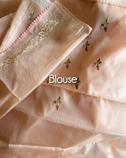 Kota Silk Blush Peach Saree