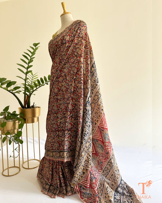 lightweight kalamkari saree for daily wear