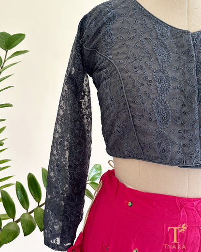 ethnic embroidered blouse with full sleeves and fitted design
