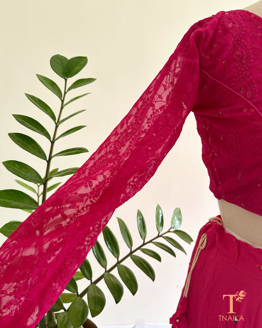 ethnic embroidered blouse with full sleeves and fitted design