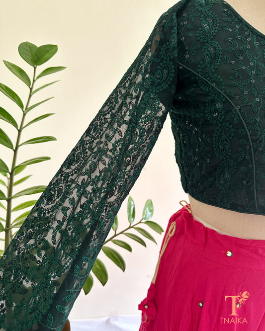 ethnic embroidered blouse with full sleeves and fitted design