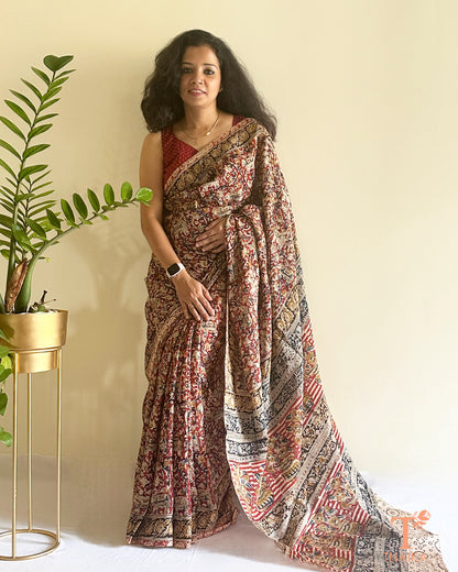 Chennur Silk Kusum Kalamkari Saree