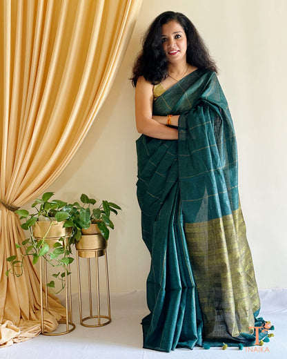 lightweight luxury linen cotton saree for women