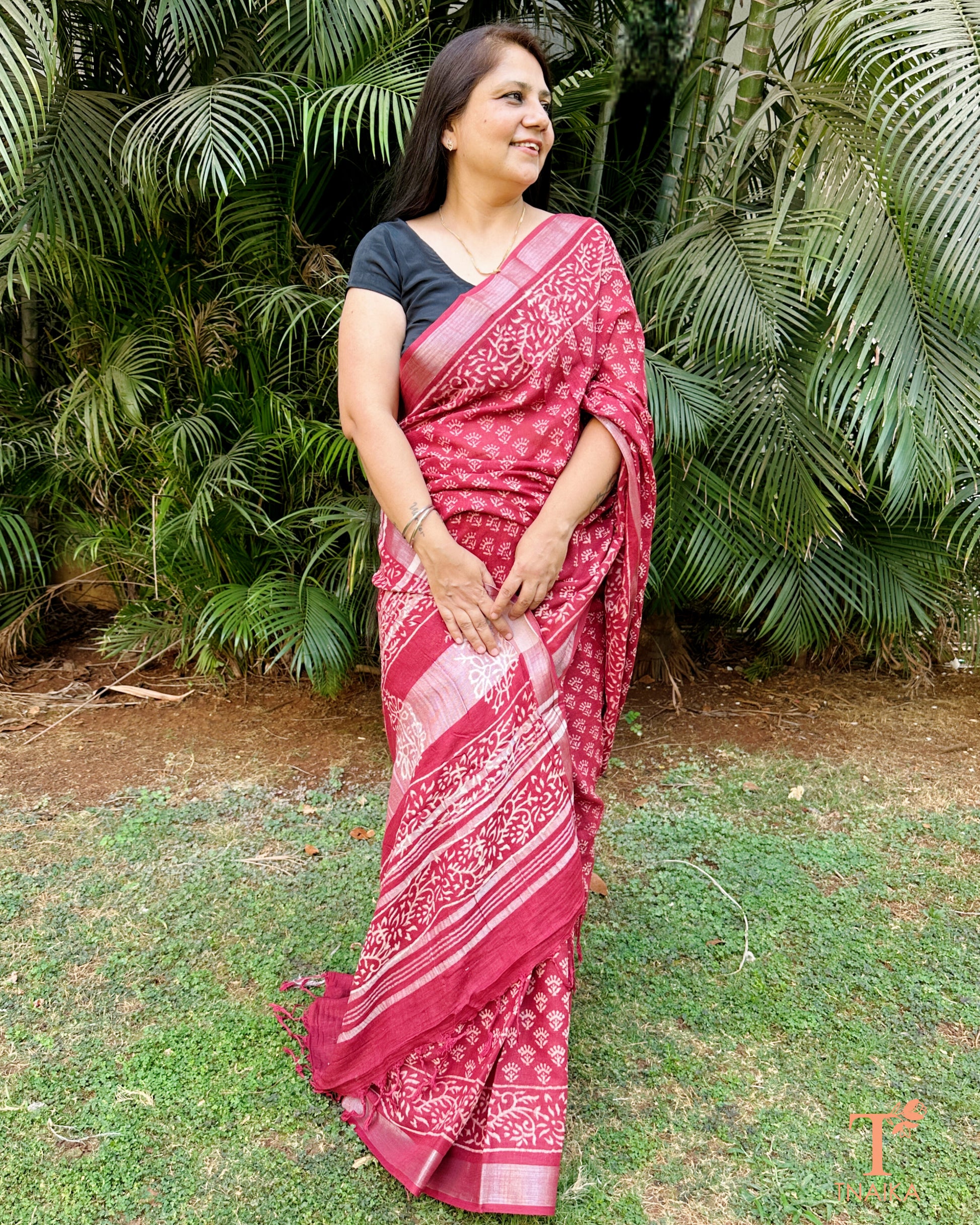 lightweight kalamkari saree with detailed pallu design