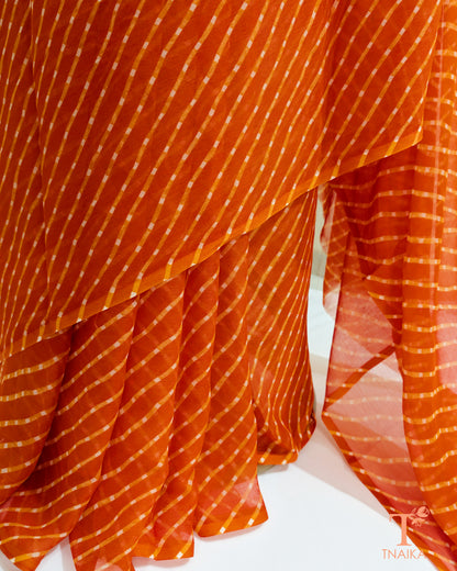 chiffon saree with traditional wave pattern