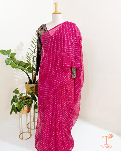 leheriya chiffon saree lightweight drape Tnaika