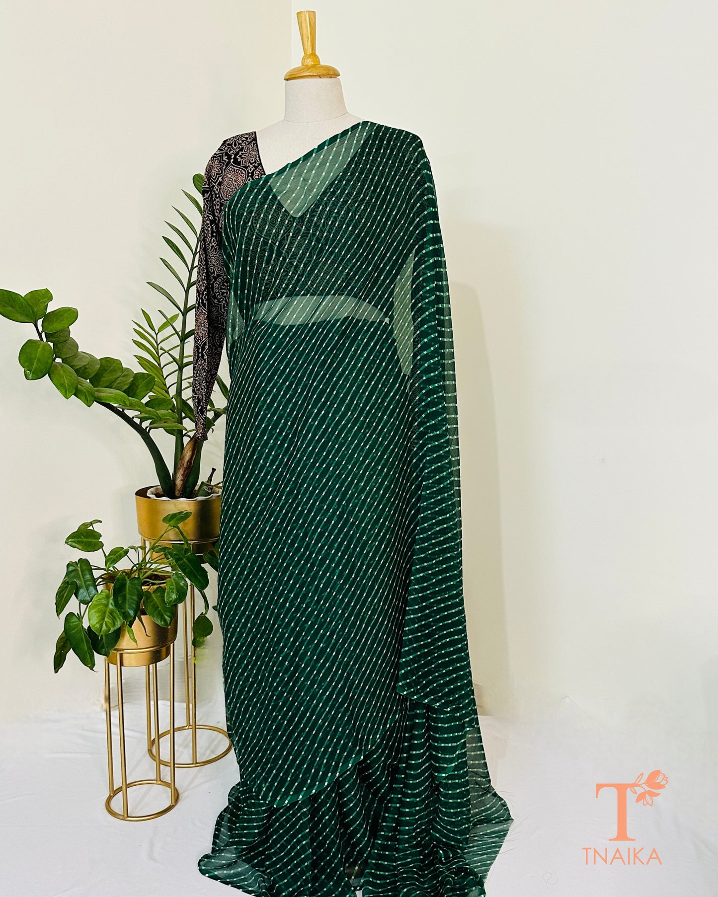 leheriya chiffon saree lightweight drape Tnaika
