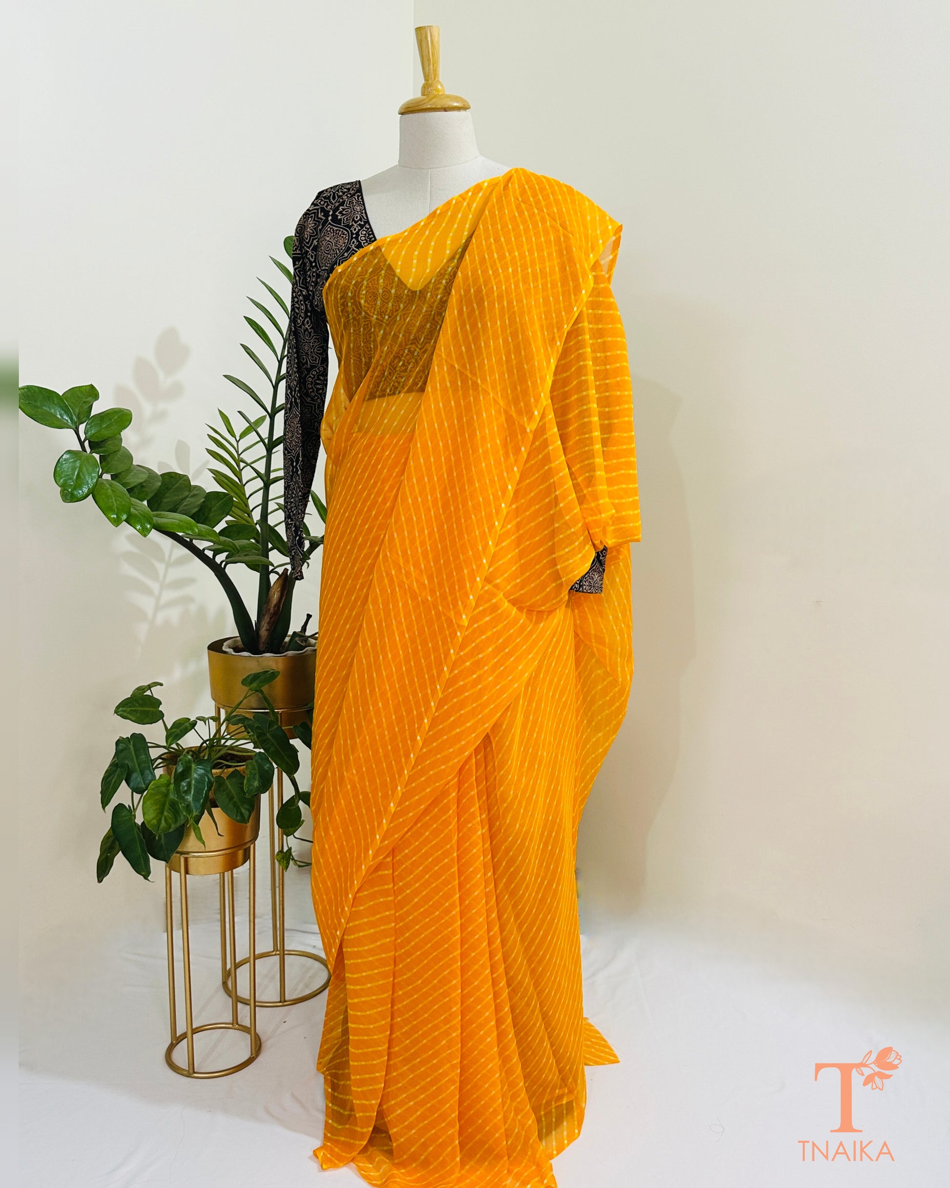 soft flowy leheriya saree elegant drape