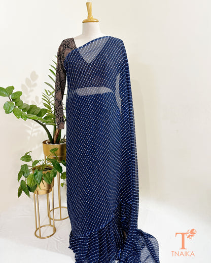 leheriya chiffon saree lightweight drape Tnaika