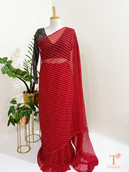 leheriya chiffon saree lightweight drape Tnaika