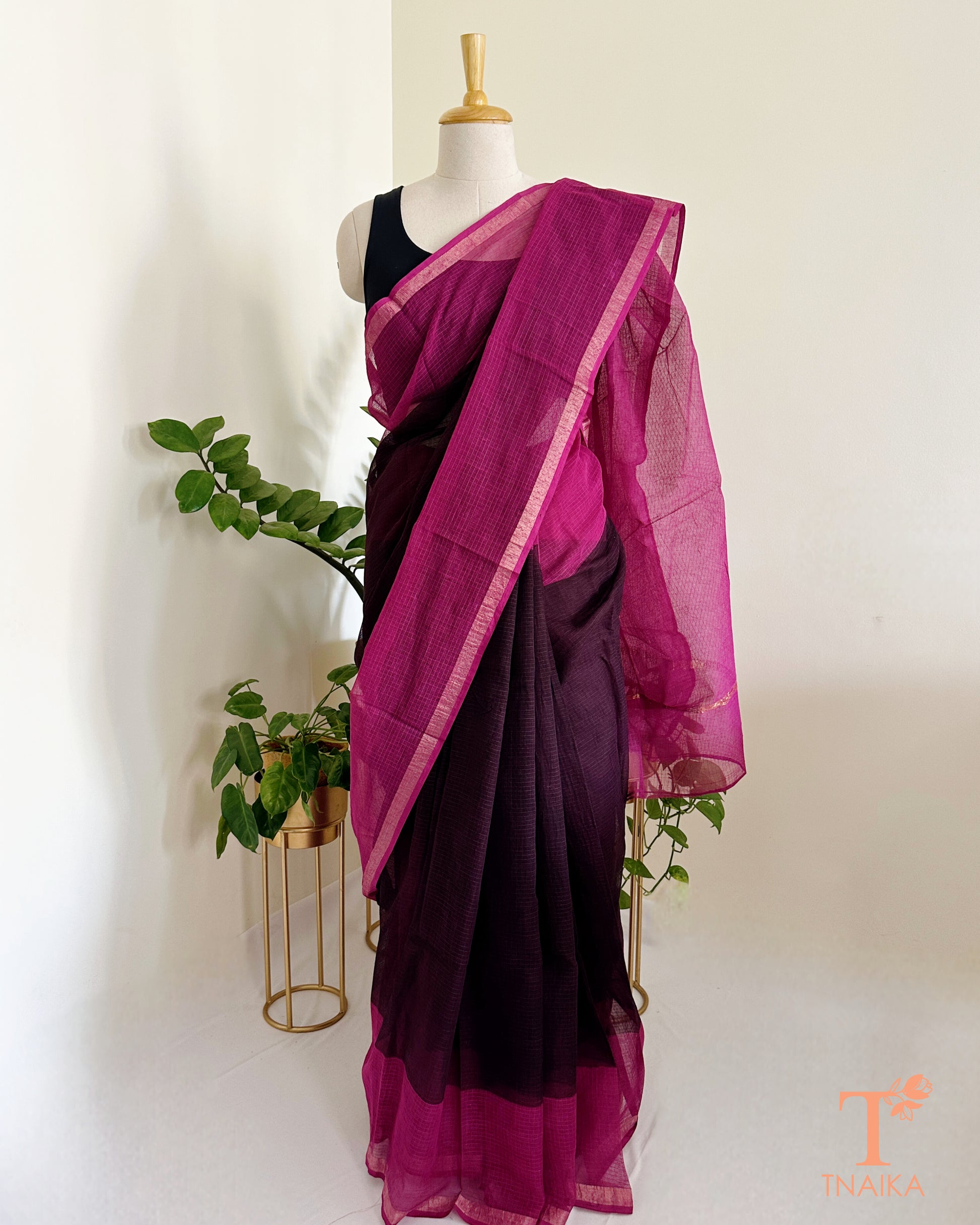 soft kota doria saree breathable cotton