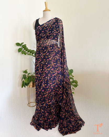 floral chiffon saree lightweight flowy drape Tnaika