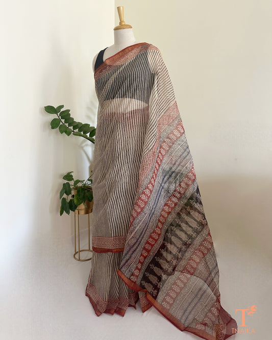 kota doria cotton saree lightweight sheer fabric Tnaika