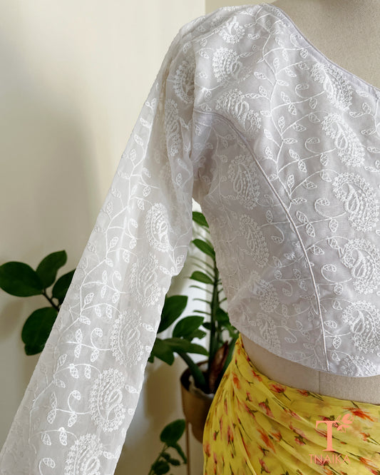 ethnic embroidered blouse with full sleeves and fitted design